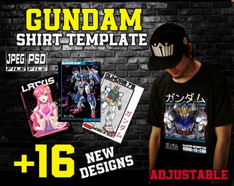 Gundam Shirt Template, Anime Shirt Template, Gundam Design, White Gundam logo, Black Gundam Shirt Logo, Printable Gundam logo, Gundam Shirt