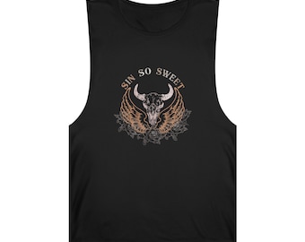 Unisex Vintage Sin So Sweet Black Tank