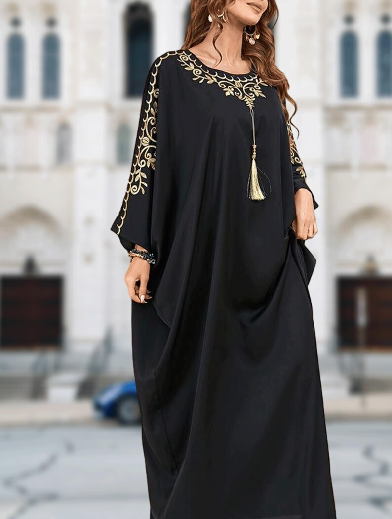 Kimono Abaya Dubai Luxury Dress Muslim Fashion Tassel Batwing Sleeve Casual Loose Moroccan Kaftan Women's Jalabiya Ramadan