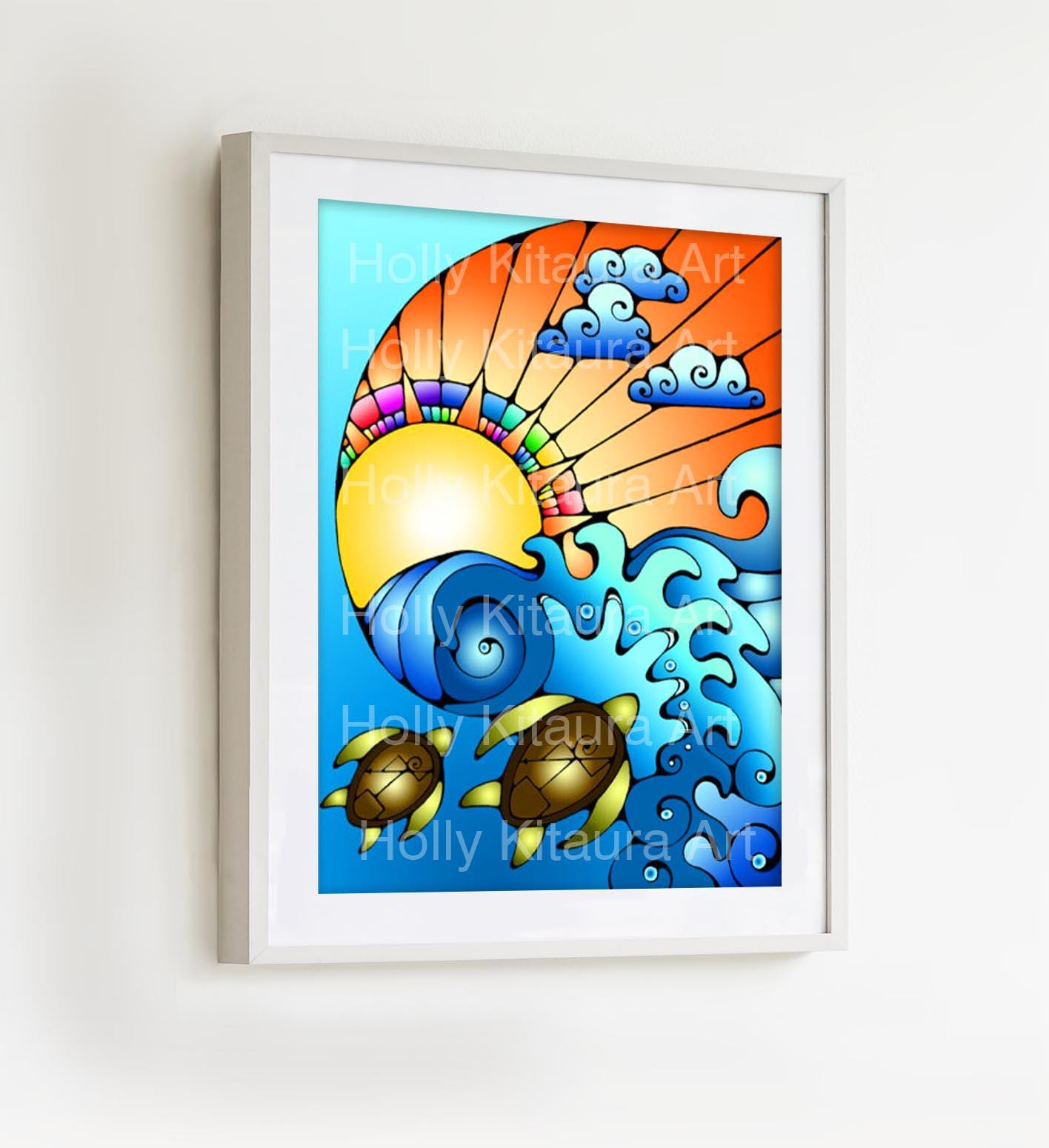 カエル 絵画 ハワイアーティストHolly Kitaura 額縁付 ハワイで購入 HollyvisionArt - Etsy