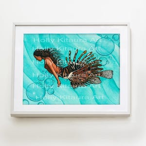 Mermaid Lionfish Lion Fish Scorpionfish Fine Art Giclée Print