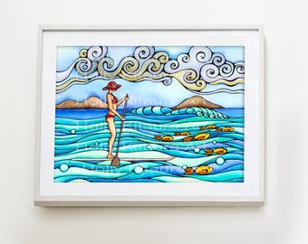 SUP - スタンドアップパドルボード - サーフアートプリント