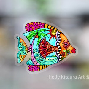 Tropical Fish Vinyl Sticker: Hawaiian Island Art Decal