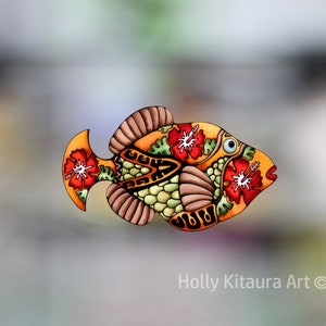 Fish Decal Trigger Fish Hawaiian vinyl Decal Humuhumunukuapuaa Hawaii MacBook sticker Hawaii Etsy