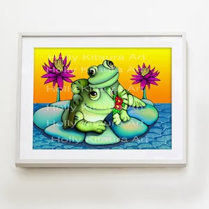 Frog Love Couple Fine Art Giclée Print