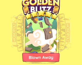 Stickers dorés Blitz - Stickers Monopoly_Go « Blown Away » - Album Ever After - Livraison rapide