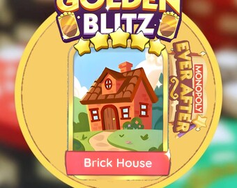 Monopoly_Go - Ensemble d'autocollants dorés « Brick House » #24, album Ever After - Livraison rapide