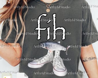 Fih Fish Meme PNG Svg For Circut, Funny Misspelled Fish Clipart, Fih Calling Humor Graphic, Silly Fish Illustration, Meme Digital Art