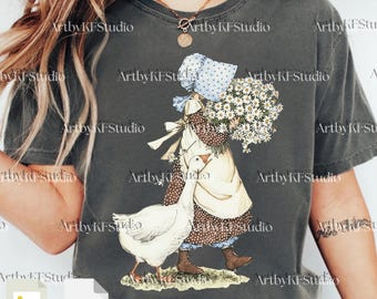 Holly Hobbie PNG Svg For Circut, Vintage 1975 Duck Clipart, Girl Gift Graphic, Retro Hoodie Sublimation, Digital File for Shirts