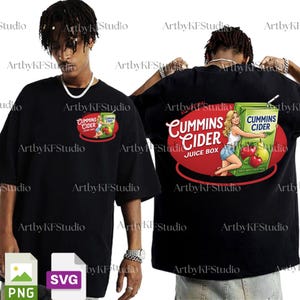 Vintage Cummins Cider PNG Svg For Circut, Funny Meme Graphic, Gag Gift Hoodie T-Shirt Design, Joke Gift for Boyfriend, Sublimation File