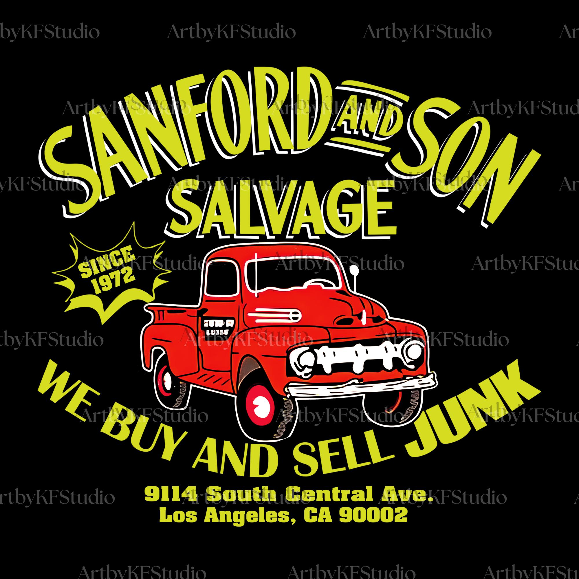 Sanford and Son PNG, Retro TV Show Salvage Yard Digital Design, Nostalgic Fan Gift Graphic, Vintage Comedy Art, High Quality File