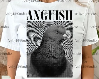 Funny Anguish Pigeon PNG Svg, Emotional Bird Graphic Clipart, Unique Pigeon Meme Design, Funny Bird Illustration, Digital Download