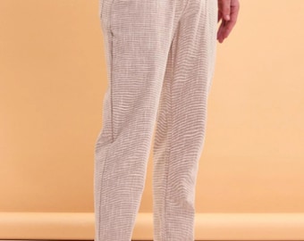 Men's Relaxed Linen Trousers | Bohemian Summer Beach Pants