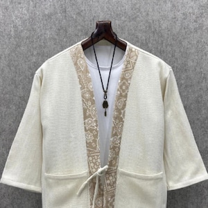 Bohemian Kimono Shirt, Lightweight Boho Jacket for Him, Bohemian Shirt, Hipster Rave Man, Festival Outfit Kimono, Gift for Him, Beach Shirt