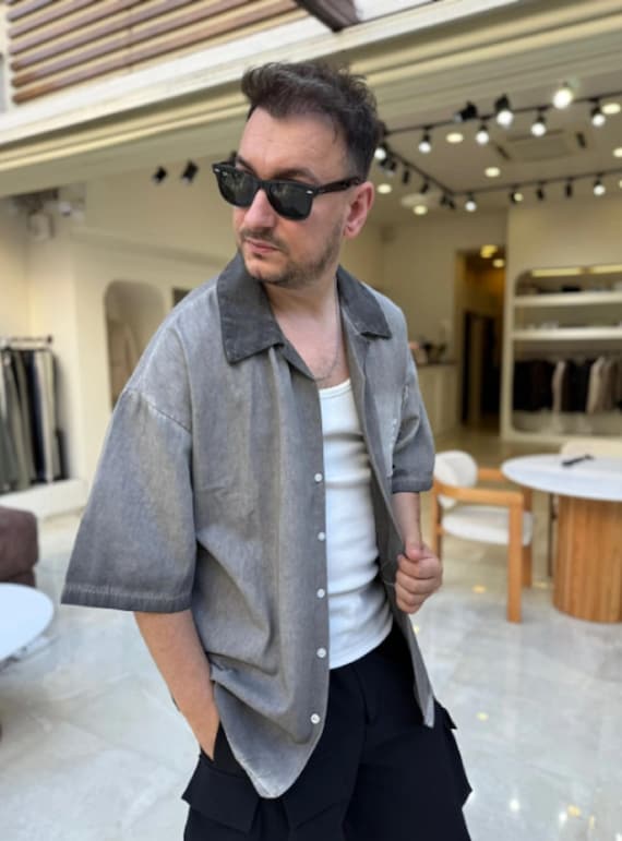 grey undershirt dress shirt Men's Solid Heather Dress Shirt - Superior Comfort & Fit - Non-Iron - Tailored Fit - Grey