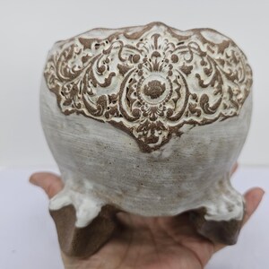Large Handmade Ceramic Planter | Classic Decorative Art Pot | One of a Kind