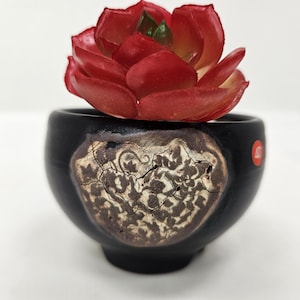 Handmade Korean Wildflower Ceramic Planter, Rustic Flower Pot, Wheel Thrown Pottery, Small Succulent Pot, Artisan Gift