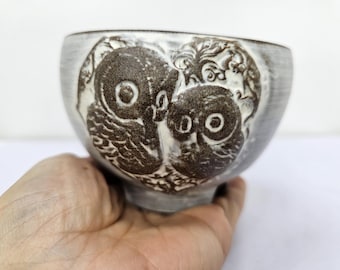 Handmade Ceramic Owl Planter / One of a Kind / Art Pottery
