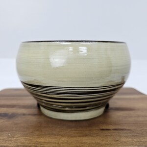 Wiel gegooid keramische plantenbak, sappige cactusplanter, gestreepte glazuurpot, handgemaakt aardewerk, brede kamerplantpot 5,1 inch