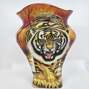 Extra Large Tiger Ceramic Planter, Hand-Built Coil Pottery Sculpture (37cm)