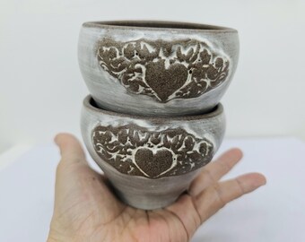 Handmade Heart Ceramic Planter | Vintage Molded Pottery