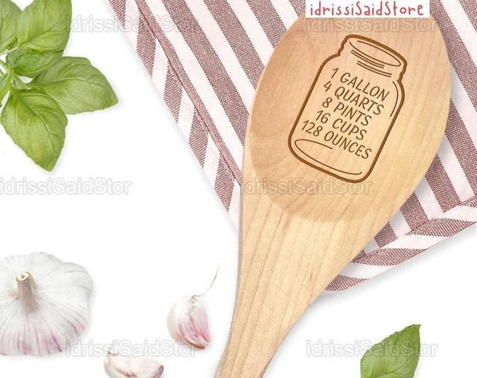 Practical Kitchen Gift, Measurement Canning Jar Wooden Spoon, Chef Cook Baker Gift, Mother Day Gift, Gift For Her, Personalized Spoon