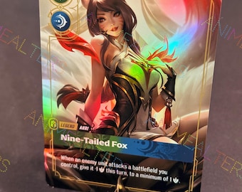 Ahri - Volpe a nove code - Risorto - Proxy leggendario - Riftbound TCG