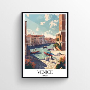 Poster di viaggio di Venezia / Stampa artistica digitale minimalista / Arte ispirata ai viaggi / Download immediato / Arredamento moderno per la casa / Arte murale stampabile