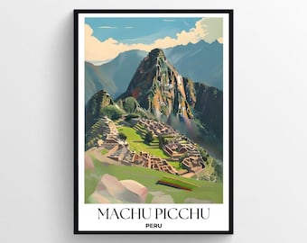Reisposter Machu Picchu | Minimalistische kunstprint, modern interieur (digitale download)