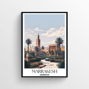 Marrakesh Travel Poster | Minimalist Digital Art Print | Travel Inspired Art | Instant Download | Home Décor | Printable Wall Art