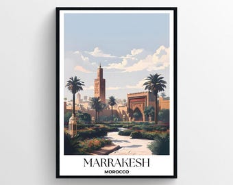 Marrakesh Travel Poster | Minimalist Digital Art Print | Travel Inspired Art | Instant Download | Home Décor | Printable Wall Art