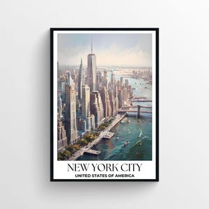New York City Travel Poster | Minimalist Digital Art Print | Travel Inspired Art | Instant Download | Modern Home Décor | Printable Wall Art