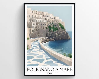 Polignano A Mare Travel Poster | Minimalist Digital Art Print | Travel Inspired Art | Instant Download | Home Décor | Printable Wall Art