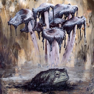 PRINT Frog And Mushrooms || &quot;Watch Your Step&quot; || Fine Art Reproduction