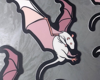 STICKER Rats With Wings Glow In The Dark || 3" matte waterproof vinyl
