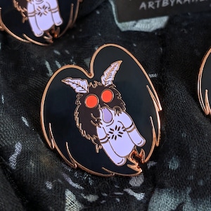 ENAMEL PIN Mothman Ate My Sweater || 1.375&quot; hard enamel and copper