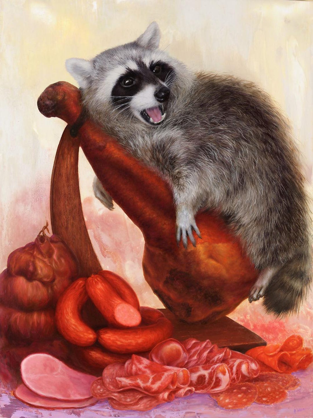ART PRINT Meat Lover Raccoon || 