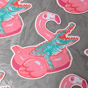 STICKER Pool Party Gator || 3" matte waterproof vinyl