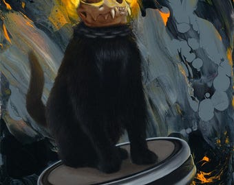 Gato robot aspirador IMPRIMIR // "Él cabalga" // Reproducción de Bellas Artes