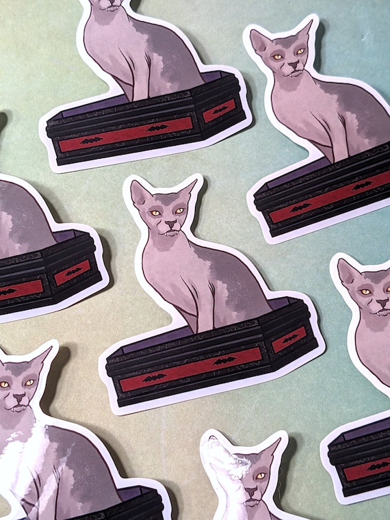 STICKER Vampire Cat || 3" glossy waterproof vinyl
