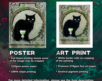 POSTER Black Cat on Stairs || 