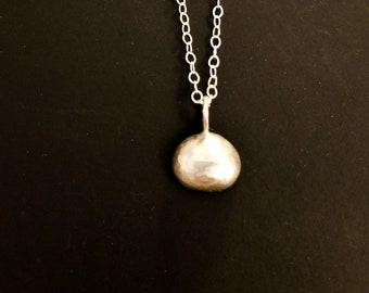 Satin Sterling Pebble Necklace
