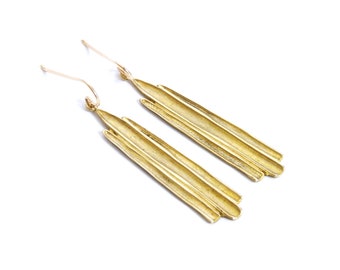 Brass and Gold Filled Earrings (Golden stalactites)