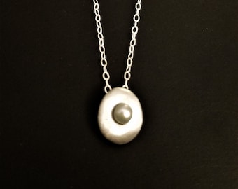 Sterling and Pearl (Nest Necklace)