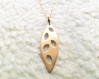 Leaves within a leaf necklace Sterling or Brass