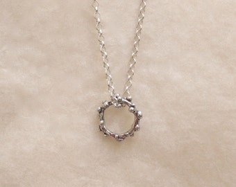 Sterling Silver Necklace - Circle of Pebbles