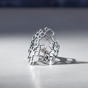 Square Mosaic Sterling Silver Ring