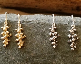 Sterling or brass and gold fill earrings - Budding Twigs