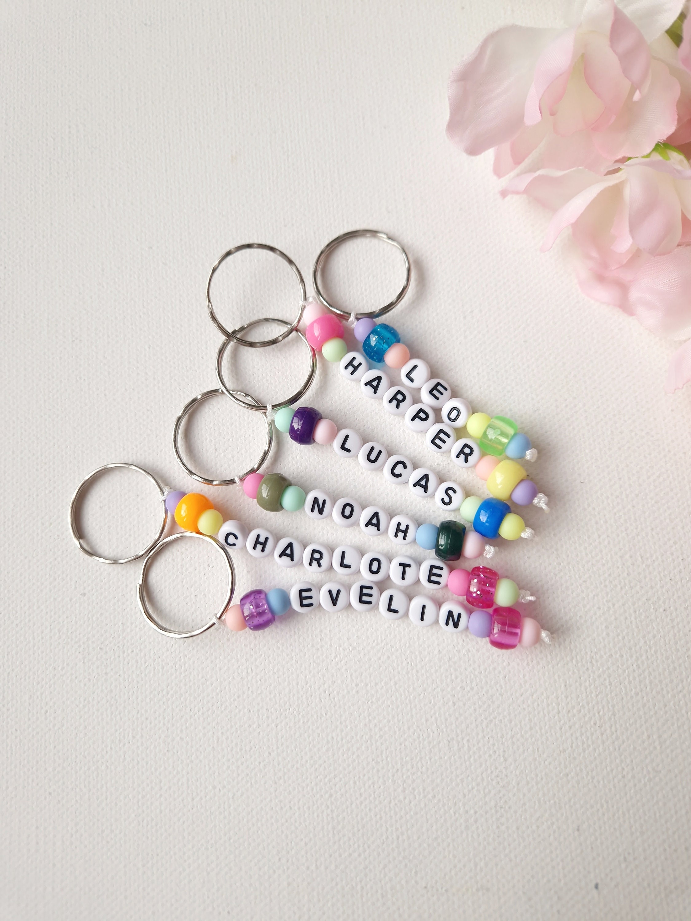 Porte-nom, Prénom En Perles De Bois, Cadeau Personnalisé, Porte