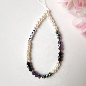 Custom Beaded Phone Charm Strap, Personalised Faux Pearl Wrist Camera Lanyard